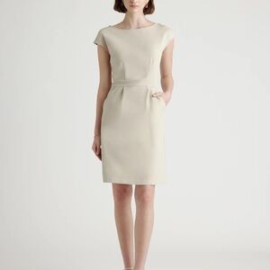 Quince Ultra-Stretch Ponte Cap Sleeve Dress L
